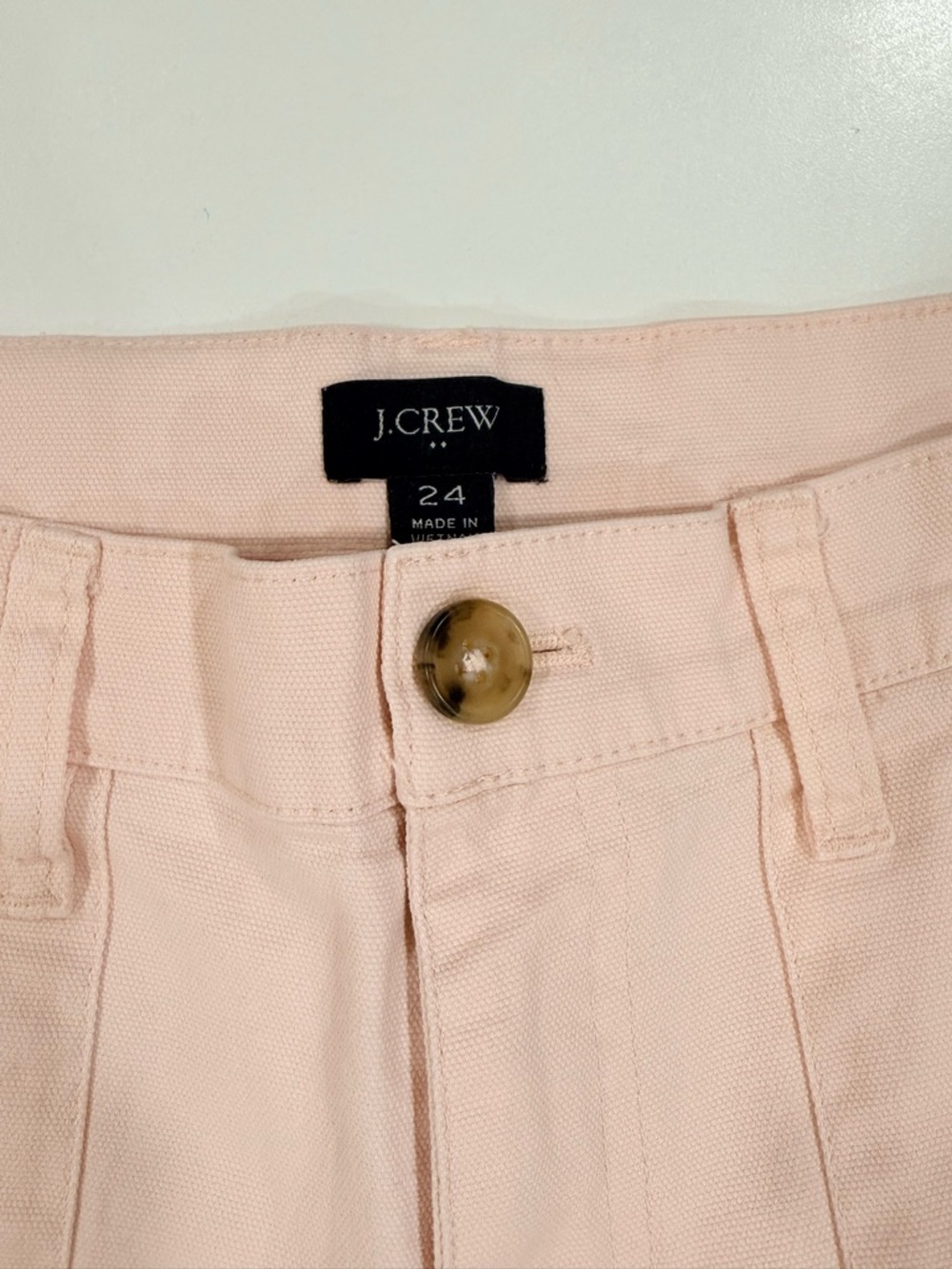 J.Crew Blush Pink Straight Leg Pants Size 24 High Rise Cotton Stretch - Picture 3 of 10